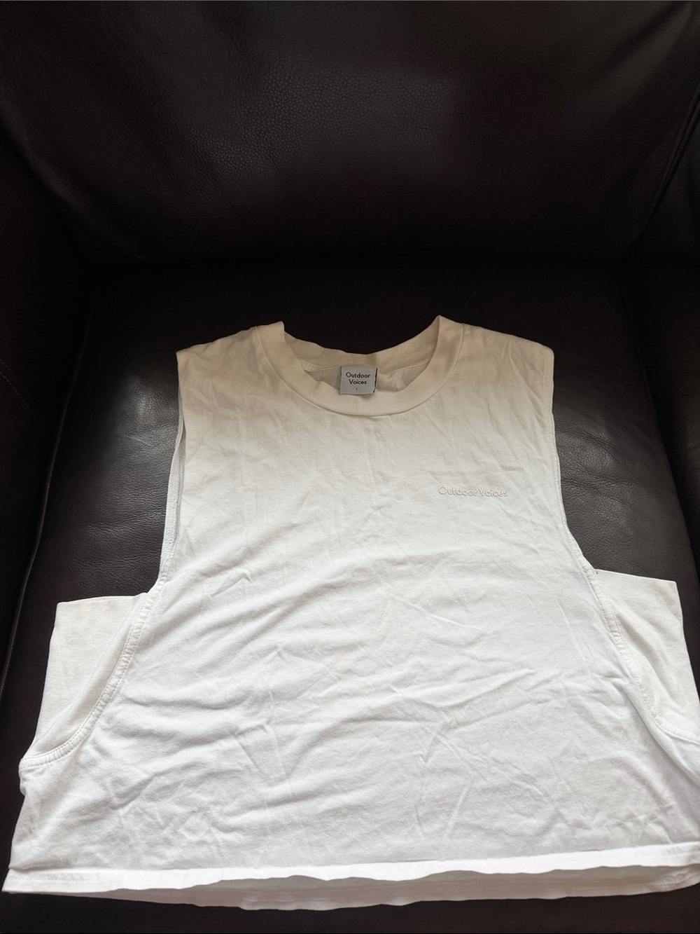 Outdoor Voices White Sleeveless Cropped Tank